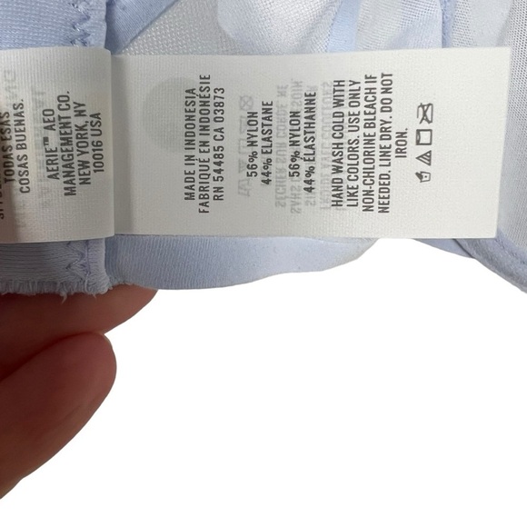 Aerie SMOOTHEZ Unlined Mesh Balconette Bra Eyelet Blue - Picture 5 of 9